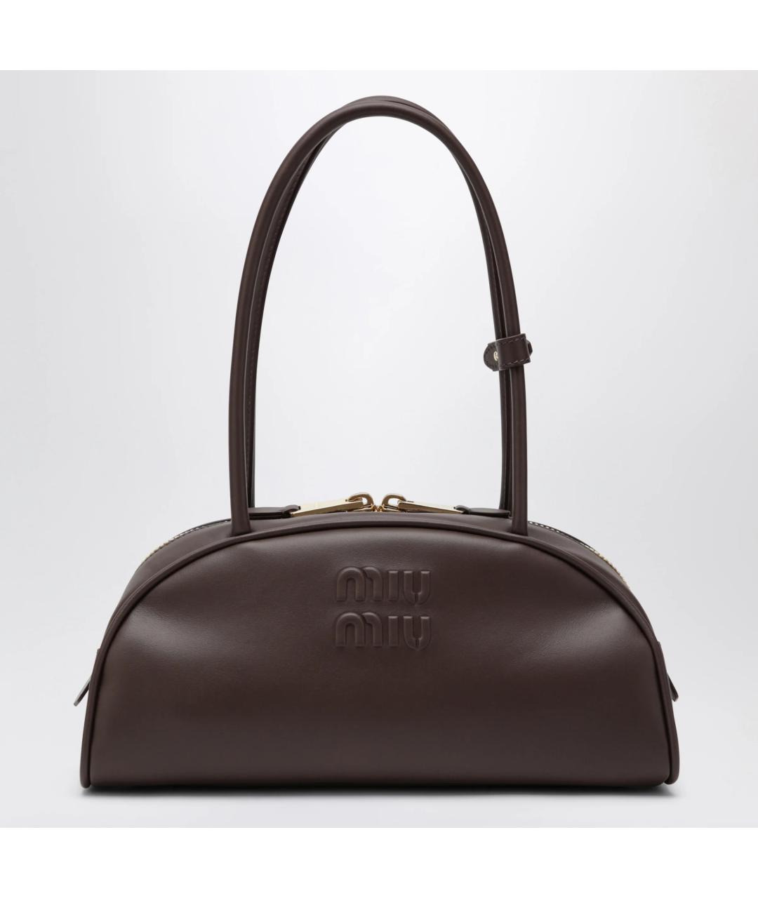 MIU MIU Коричневая кожаная сумка тоут, фото 3