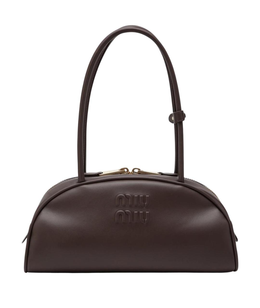 MIU MIU Коричневая кожаная сумка тоут, фото 1