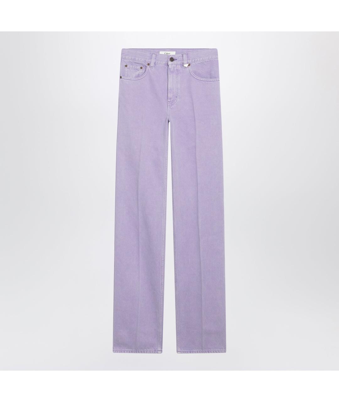 CHLOE Фиолетовые хлопковые прямые джинсы, фото 3