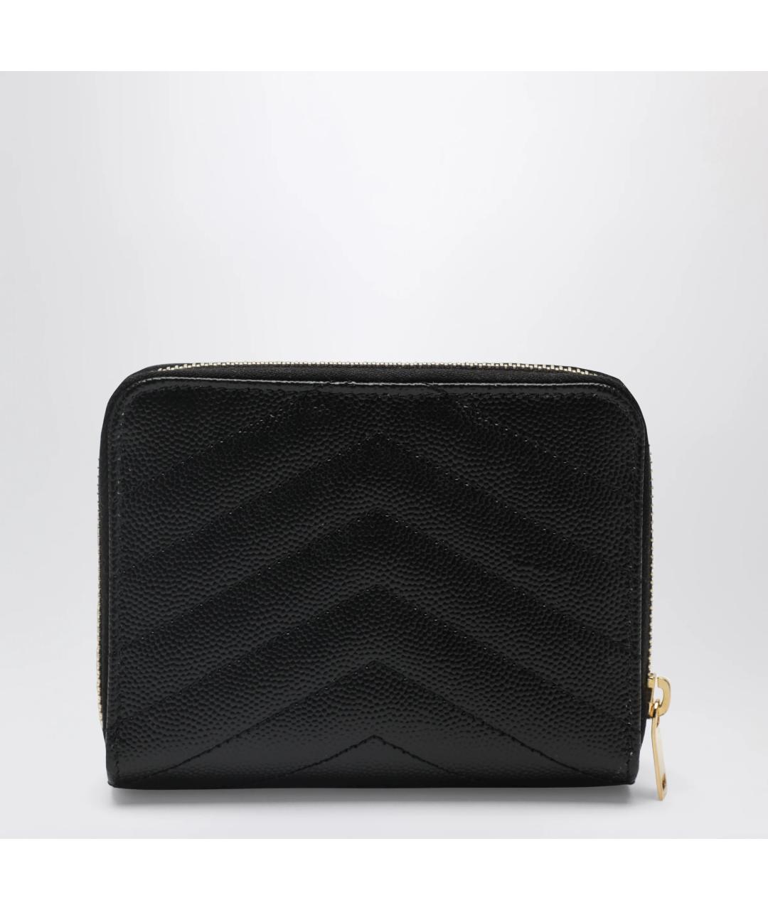 SAINT LAURENT Черный кожаный кошелек, фото 2