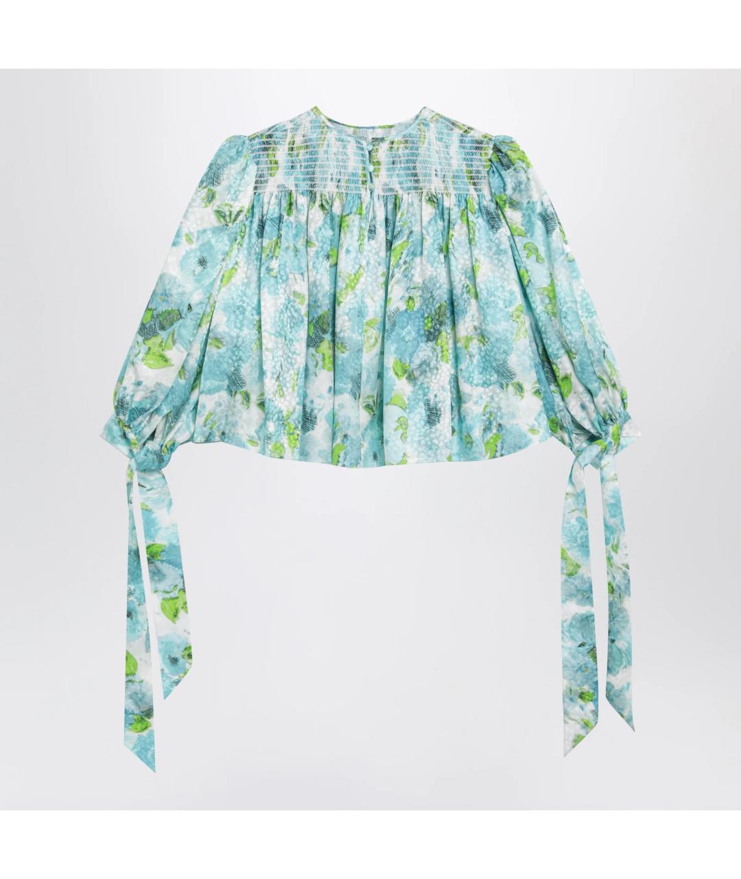 CHLOE Бирюзовая шелковая блузы, фото 2
