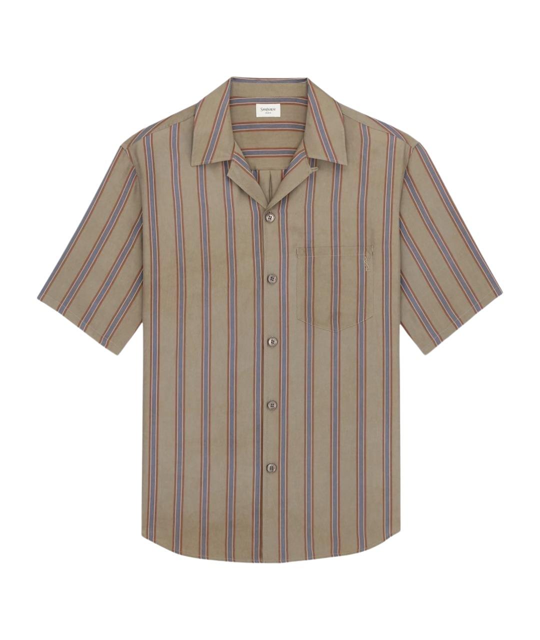 SAINT LAURENT Коричневая кэжуал рубашка, фото 1