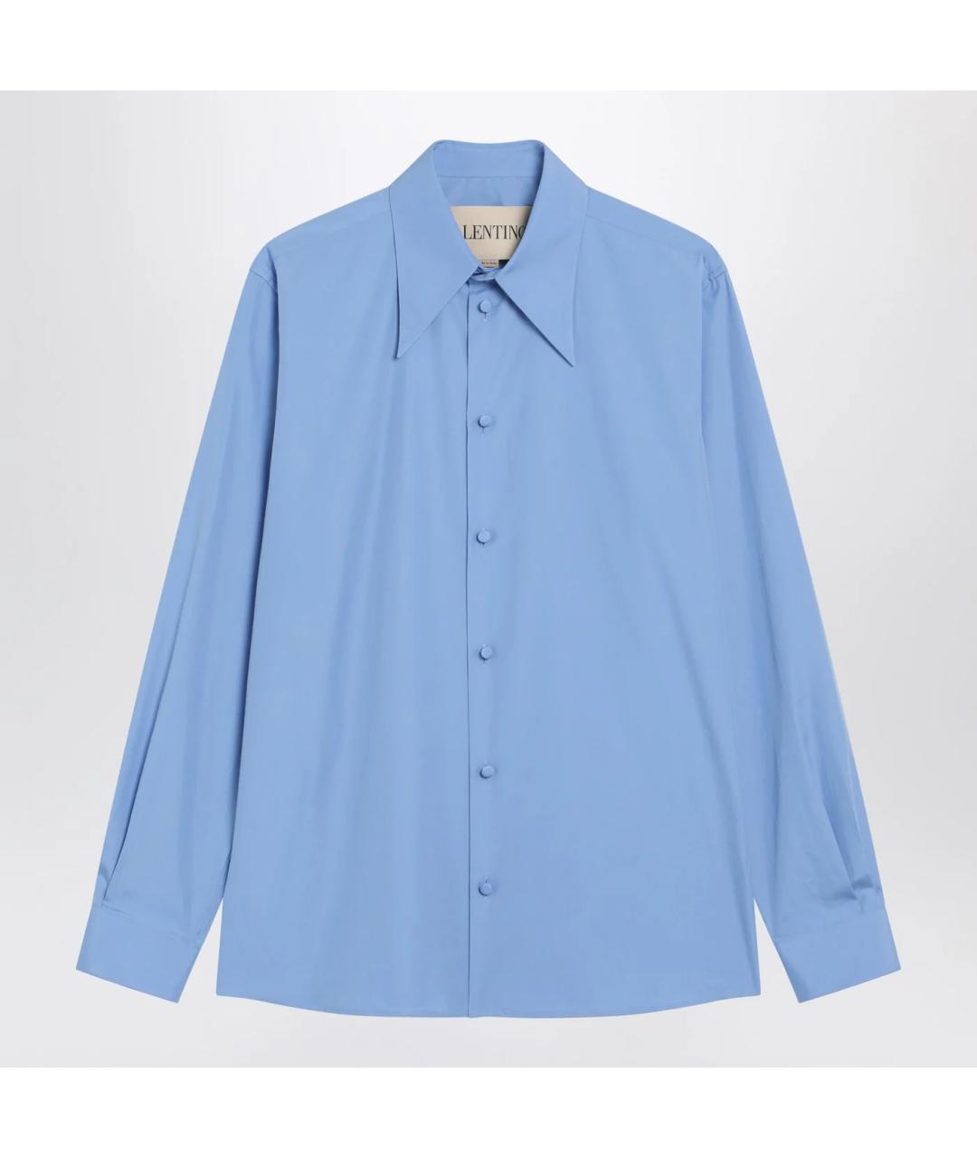 VALENTINO Голубая хлопковая классическая рубашка, фото 3