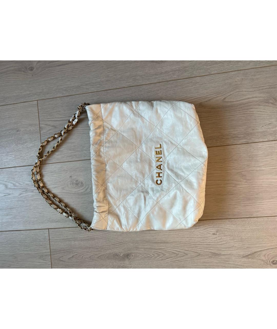 CHANEL Белая кожаная сумка через плечо, фото 2