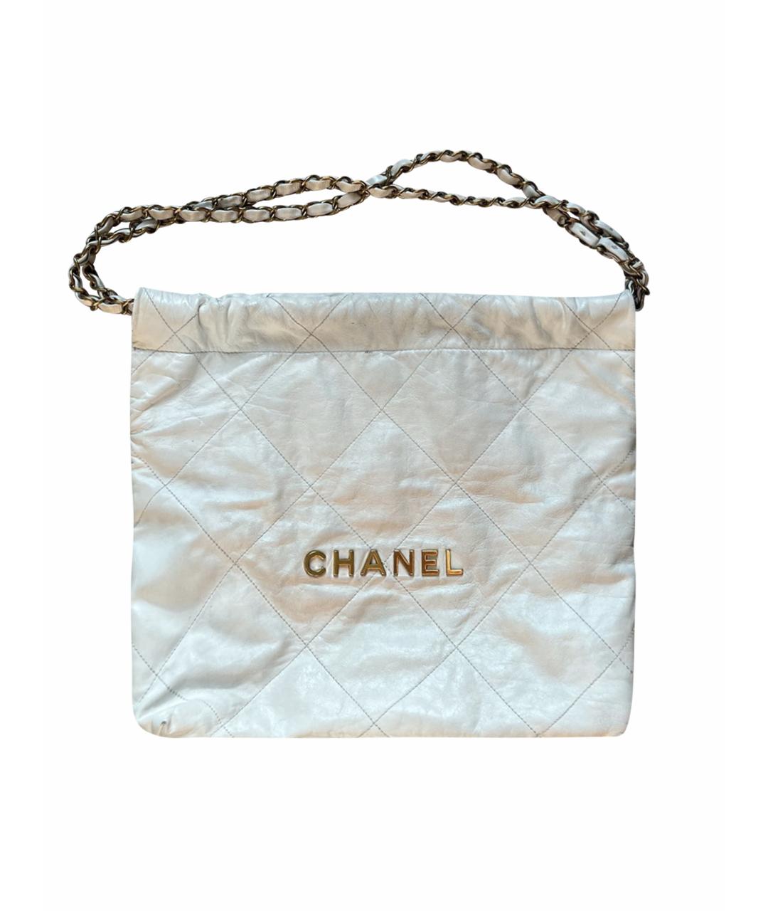 CHANEL Белая кожаная сумка через плечо, фото 1