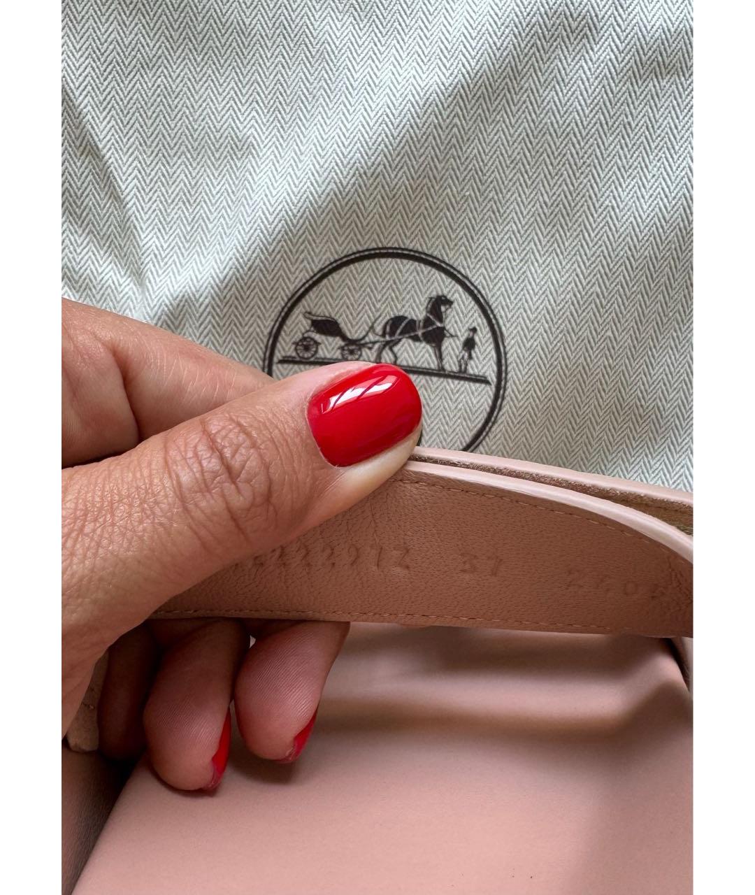 HERMES Бежевые замшевые сандалии, фото 6