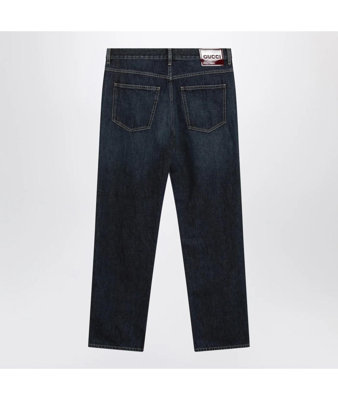 GUCCI Синие хлопковые прямые джинсы, фото 2