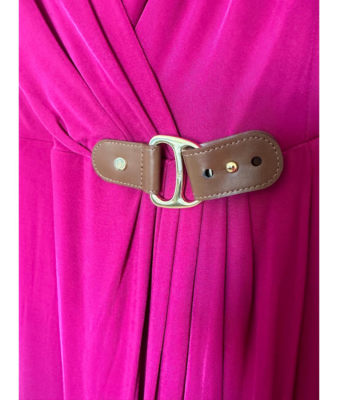 RALPH LAUREN Розовое вискозное коктейльное платье, фото 5