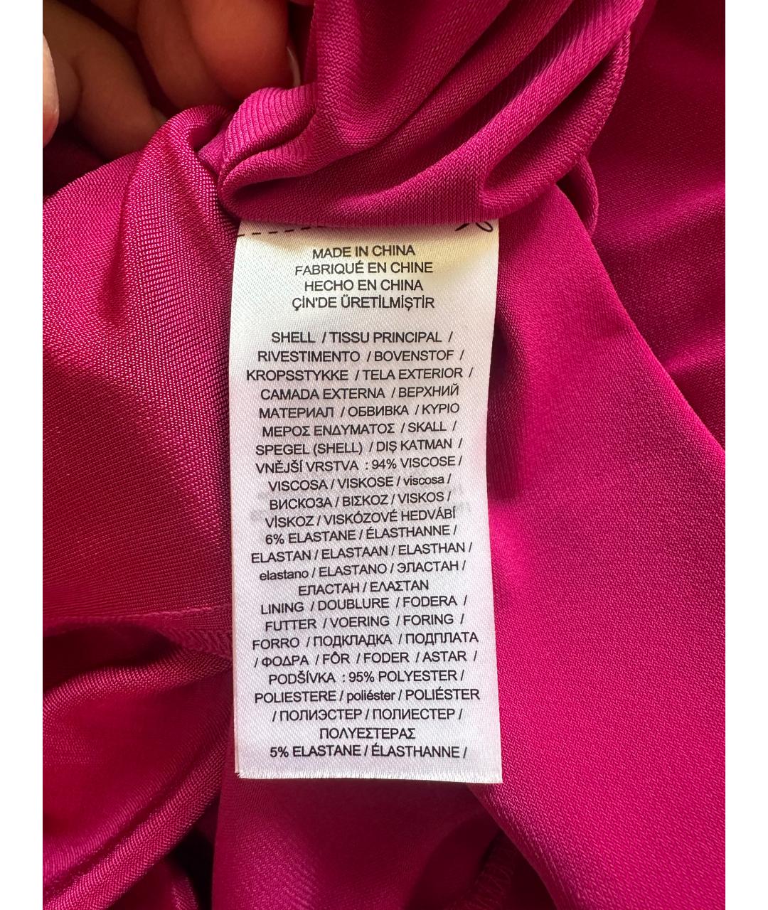 RALPH LAUREN Розовое вискозное коктейльное платье, фото 9