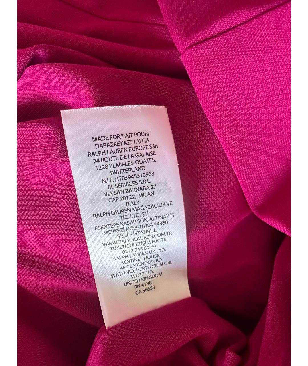 RALPH LAUREN Розовое вискозное коктейльное платье, фото 8