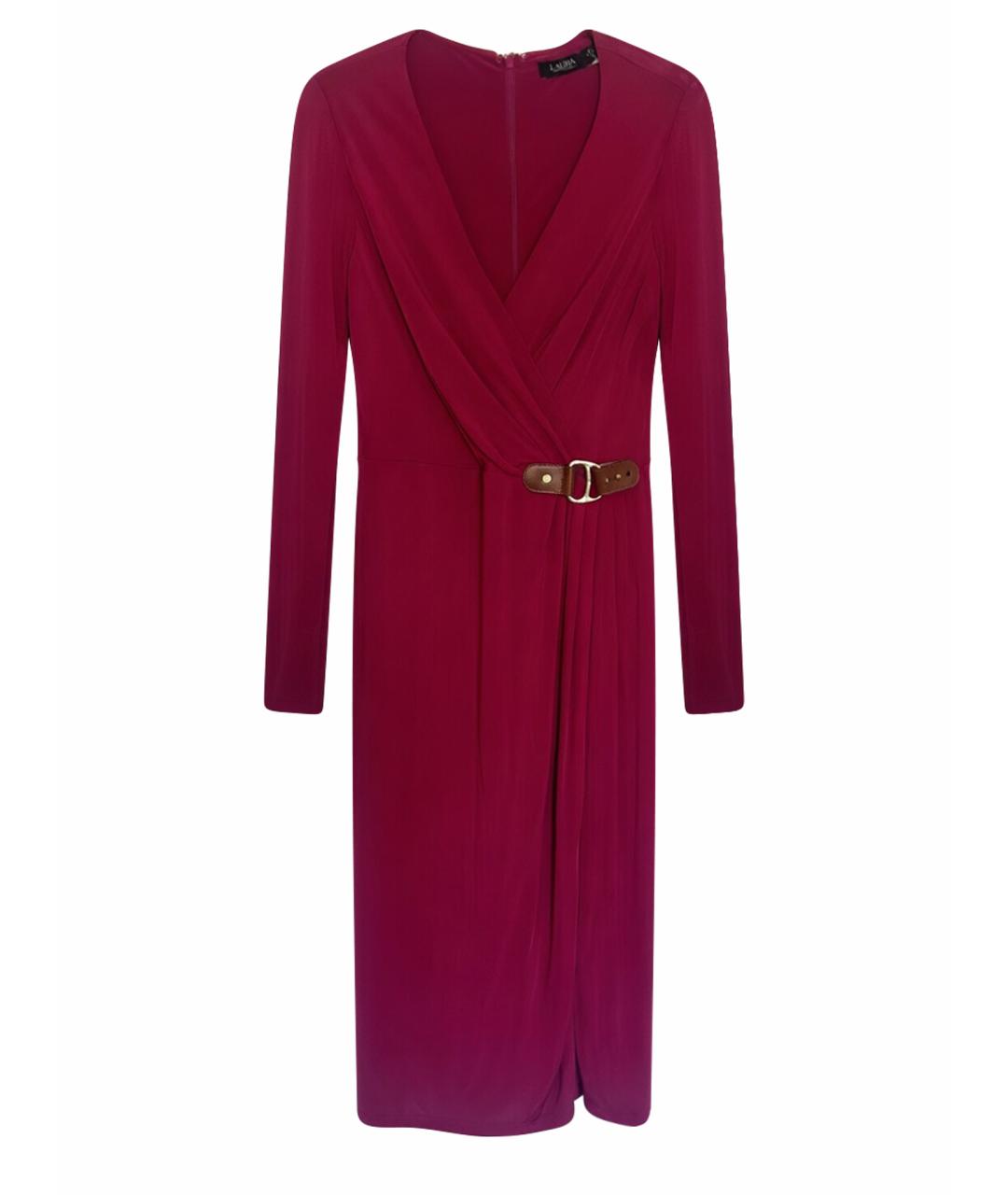 RALPH LAUREN Розовое вискозное коктейльное платье, фото 1