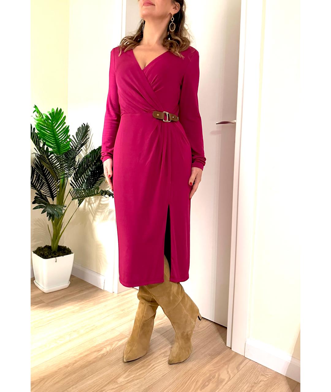 RALPH LAUREN Розовое вискозное коктейльное платье, фото 3