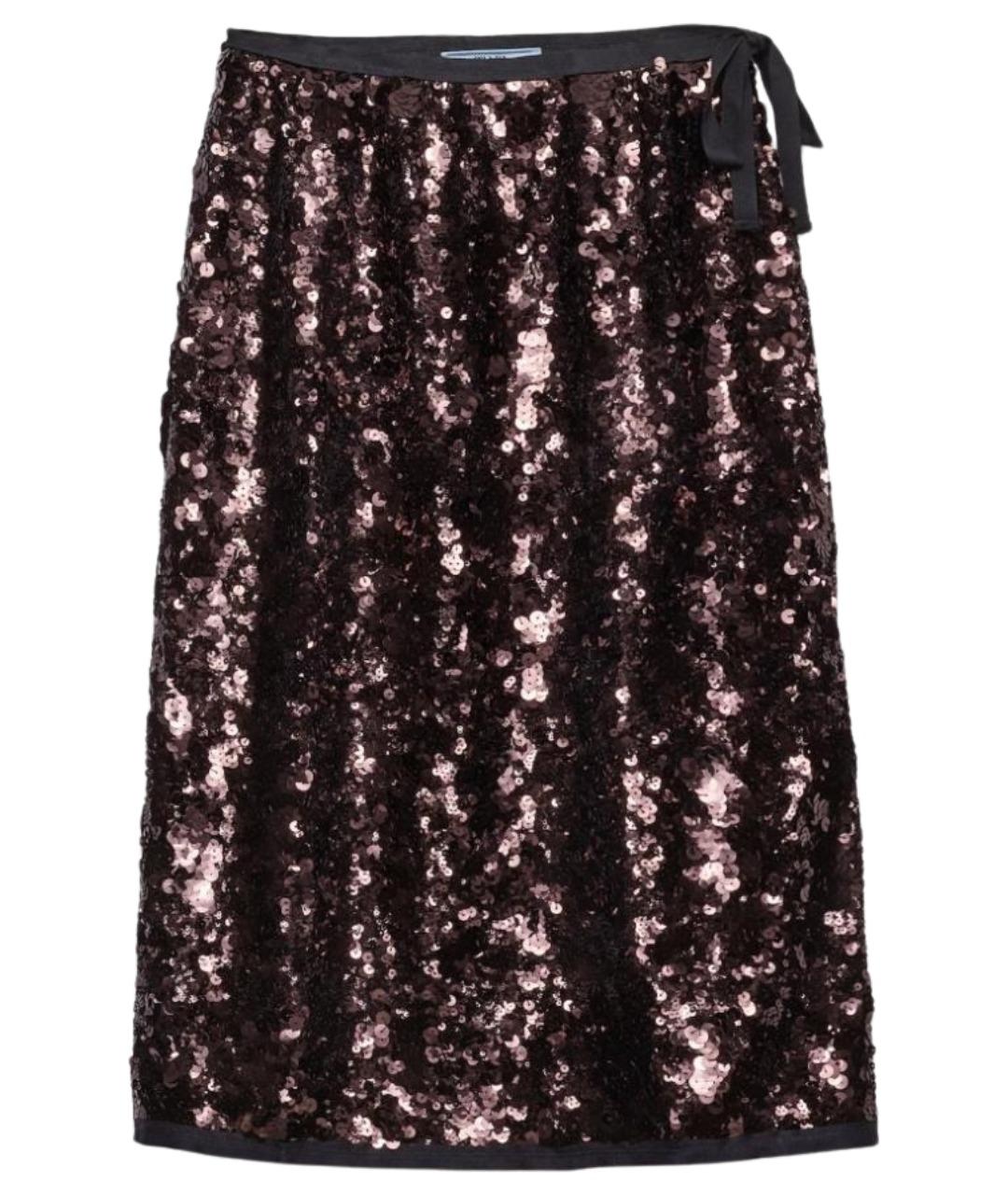 PRADA Фиолетовая полиэстеровая юбка миди, фото 1