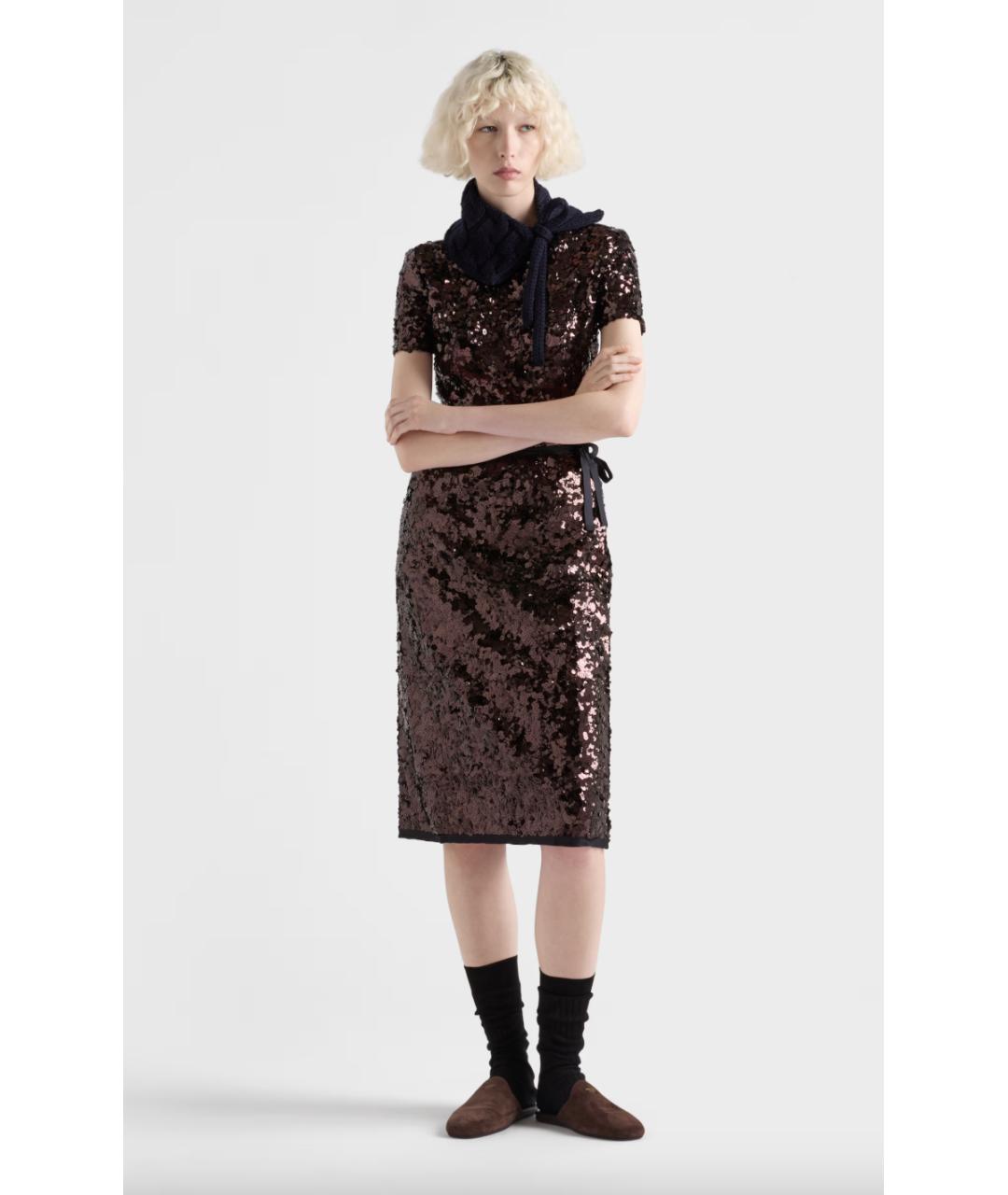 PRADA Фиолетовая полиэстеровая юбка миди, фото 2