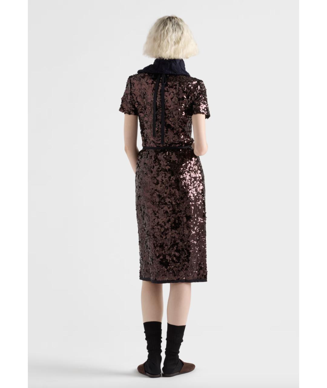 PRADA Фиолетовая полиэстеровая юбка миди, фото 5