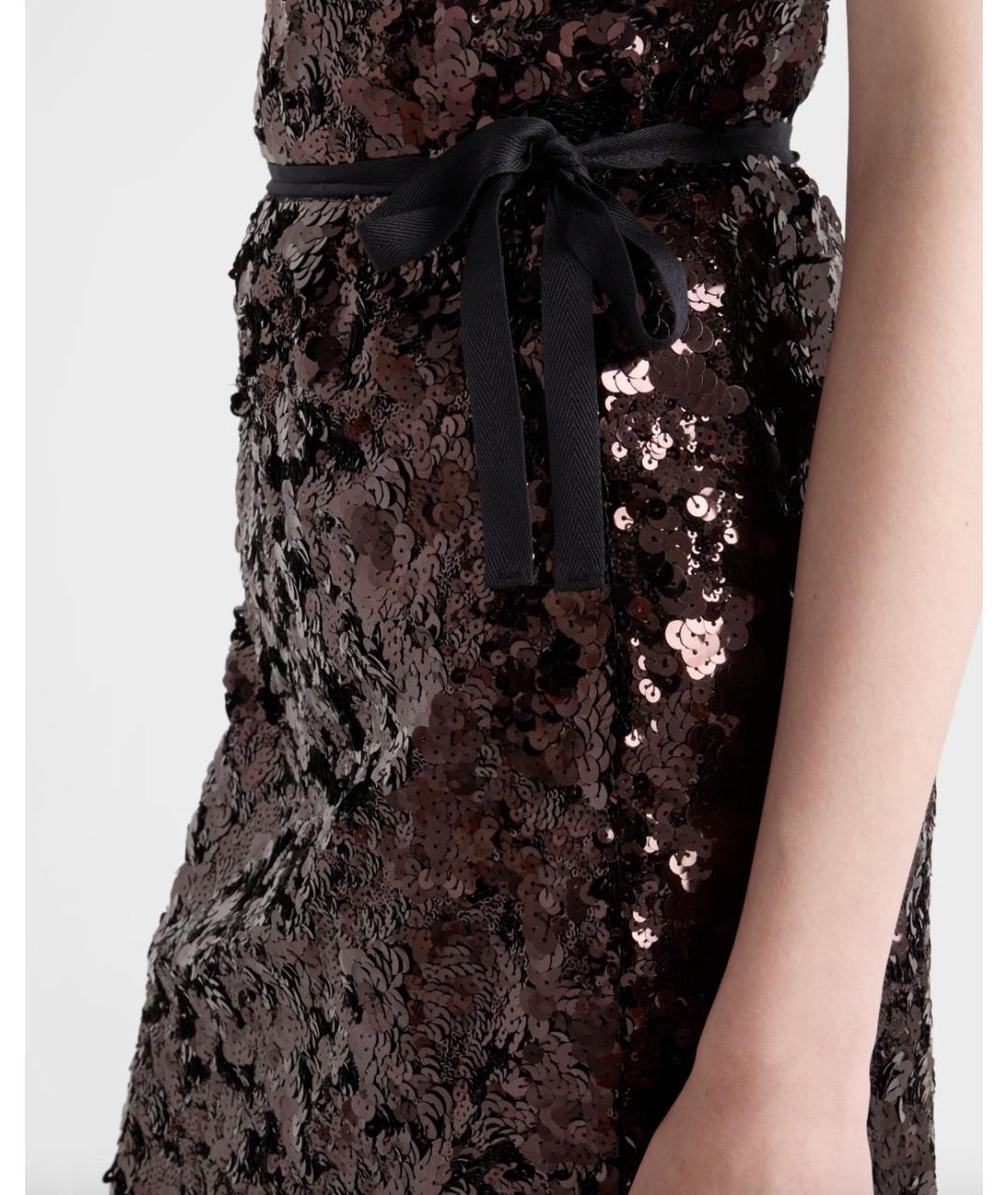 PRADA Фиолетовая полиэстеровая юбка миди, фото 4