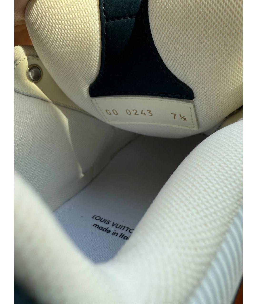 LOUIS VUITTON Белые кожаные высокие кроссовки / кеды, фото 5