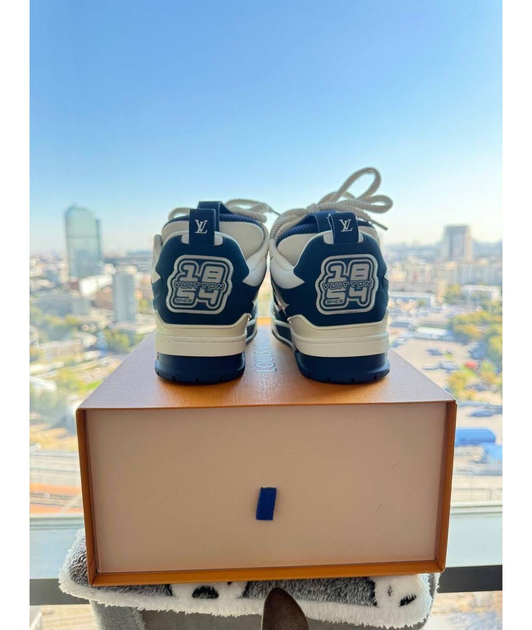 LOUIS VUITTON Белые кожаные высокие кроссовки / кеды, фото 2