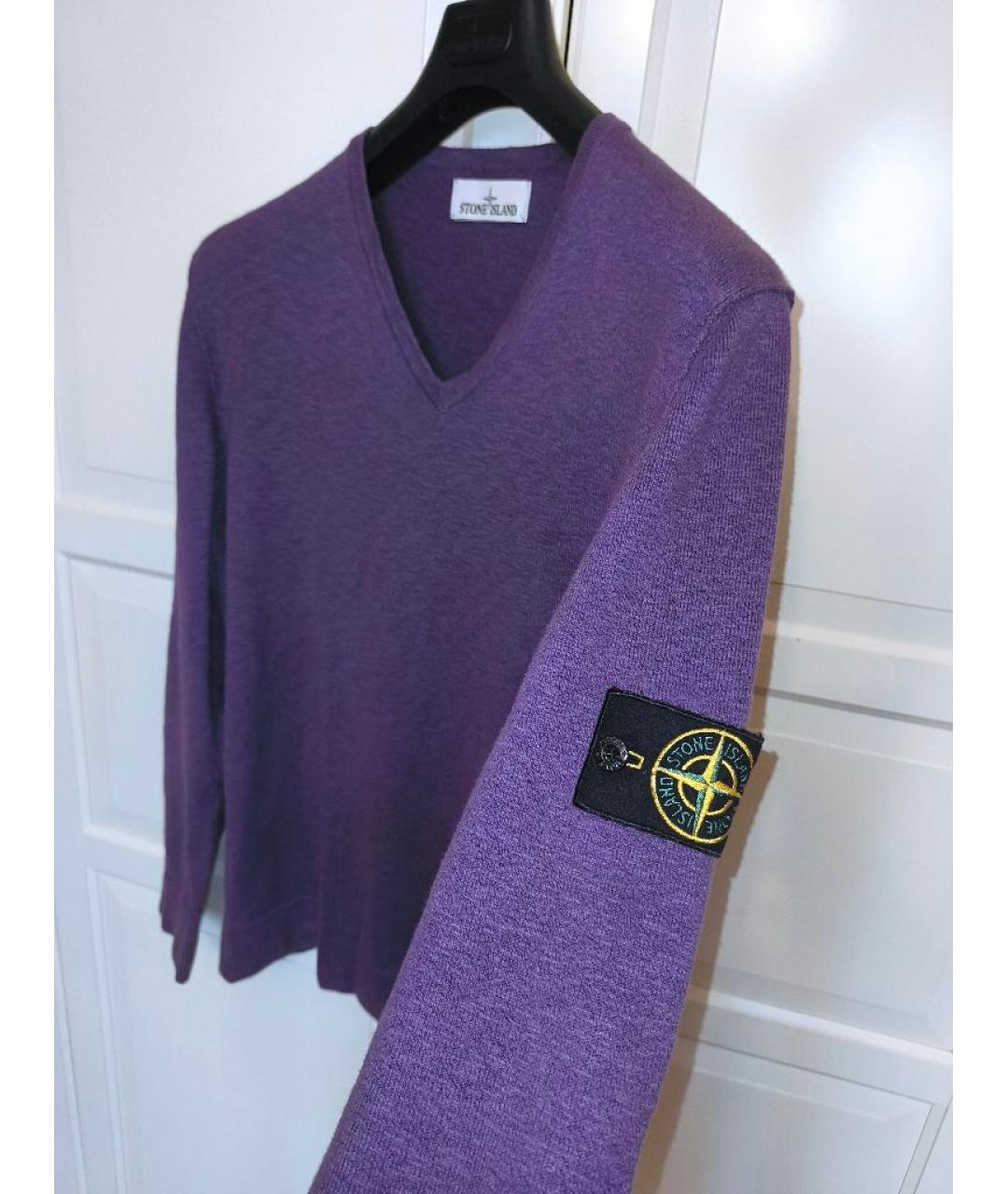 STONE ISLAND Фиолетовый хлопковый джемпер / свитер, фото 2