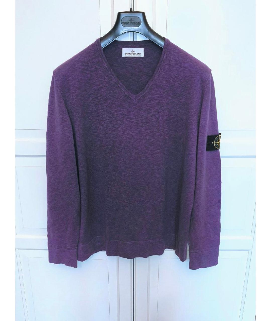 STONE ISLAND Фиолетовый хлопковый джемпер / свитер, фото 5