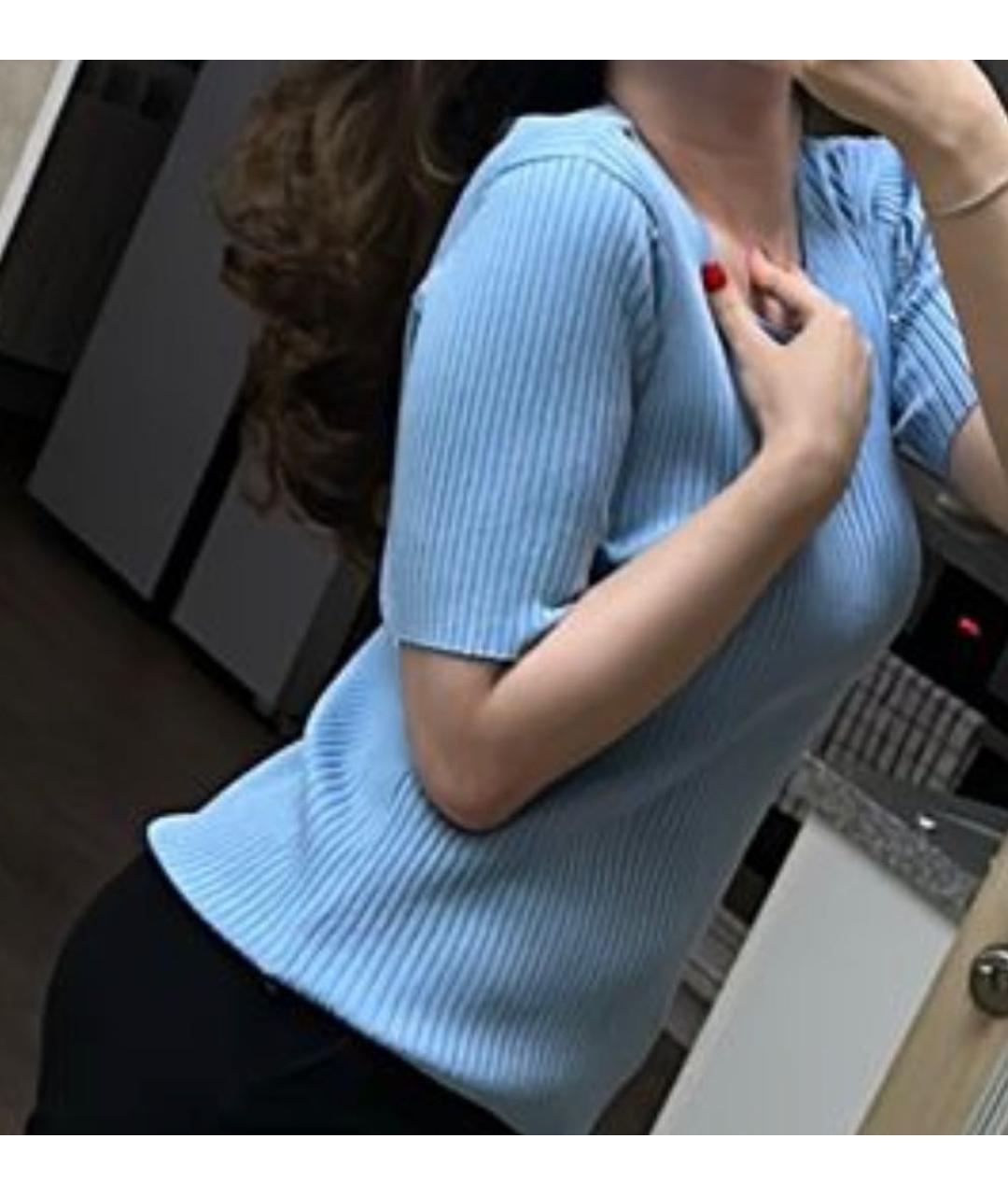 TRUSSARDI Голубой вискозный джемпер / свитер, фото 4