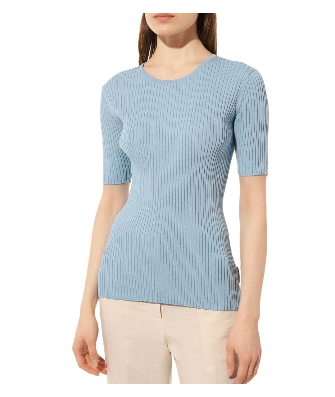 TRUSSARDI Голубой вискозный джемпер / свитер, фото 2