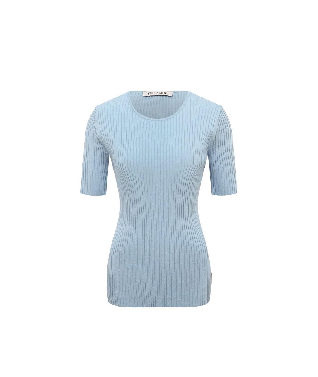 TRUSSARDI Голубой вискозный джемпер / свитер, фото 5