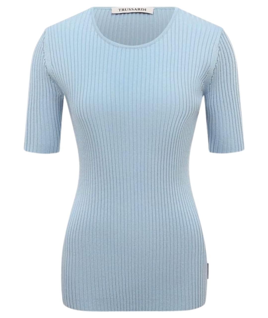 TRUSSARDI Голубой вискозный джемпер / свитер, фото 1