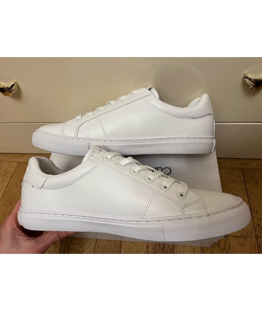CALVIN KLEIN Белые низкие кроссовки / кеды из искусственной кожи, фото 8