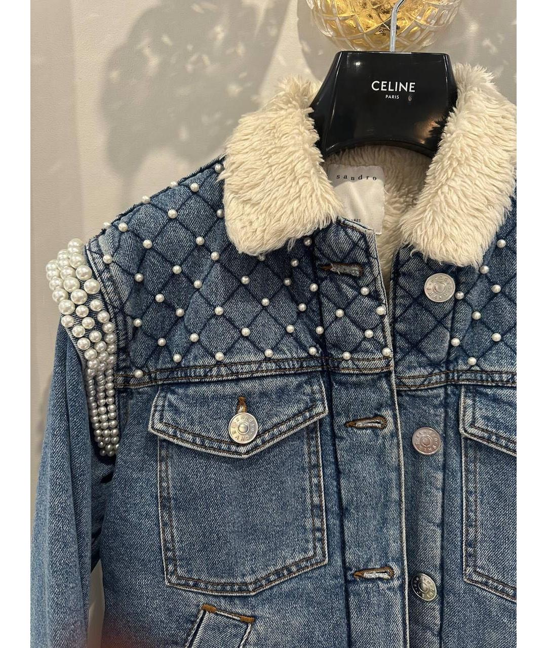 SANDRO Голубая деним куртка, фото 3
