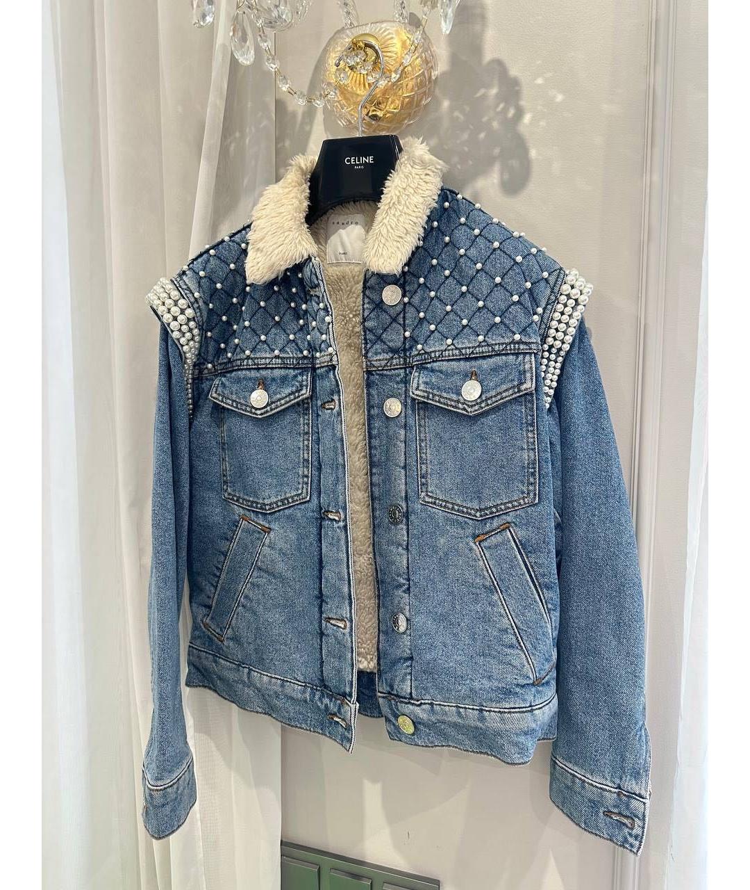 SANDRO Голубая деним куртка, фото 5