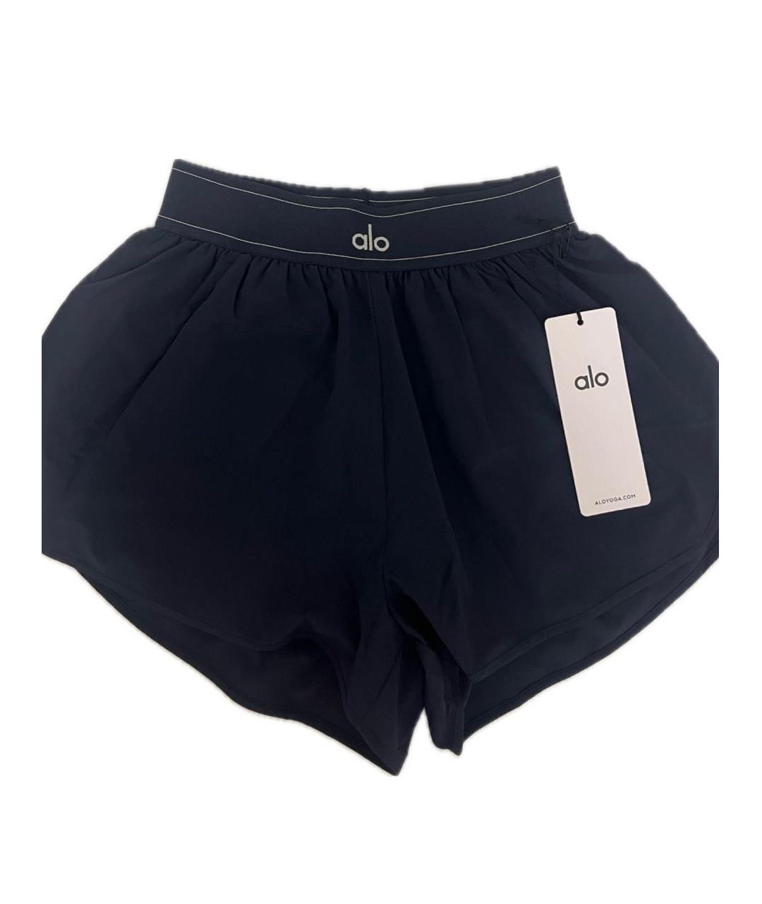 ALO YOGA Темно-синие полиэстеровые шорты, фото 1