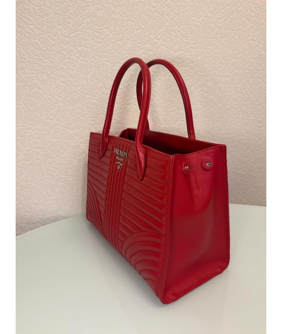 PRADA Красная кожаная сумка тоут, фото 2