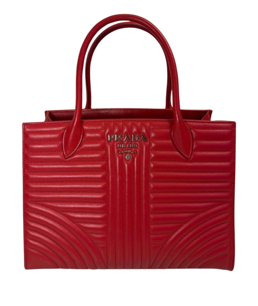 PRADA Красная кожаная сумка тоут, фото 1