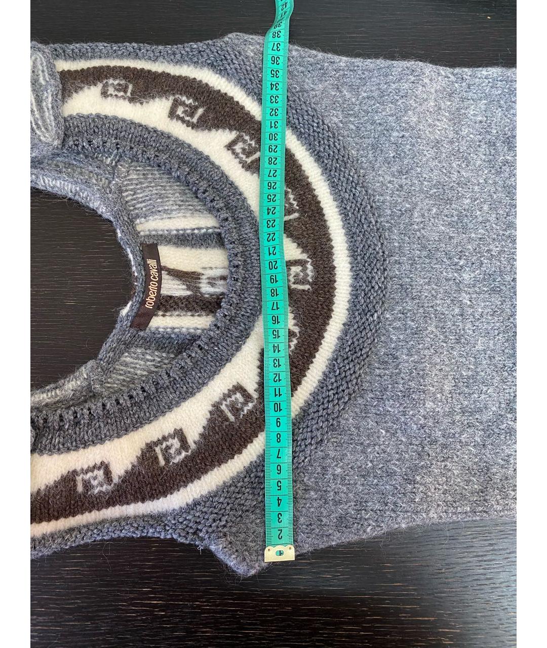 ROBERTO CAVALLI Серая шерстяная жилетка, фото 6