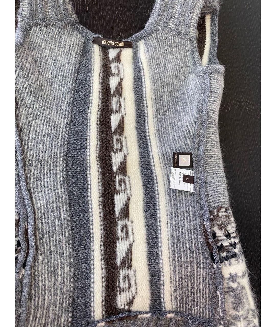 ROBERTO CAVALLI Серая шерстяная жилетка, фото 8