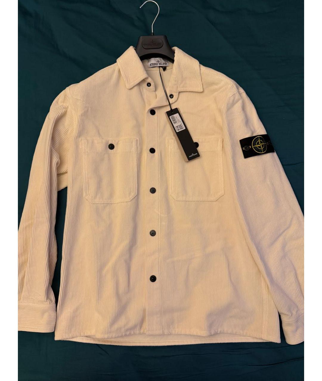 STONE ISLAND Бежевая хлопковая кэжуал рубашка, фото 4