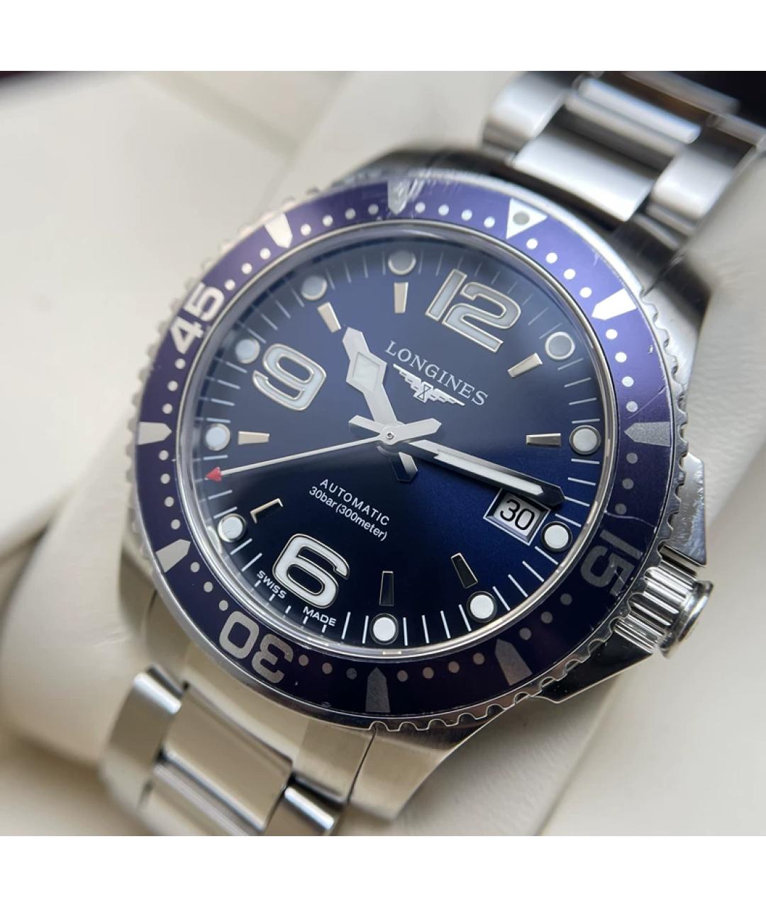 LONGINES Синие металлические часы, фото 3