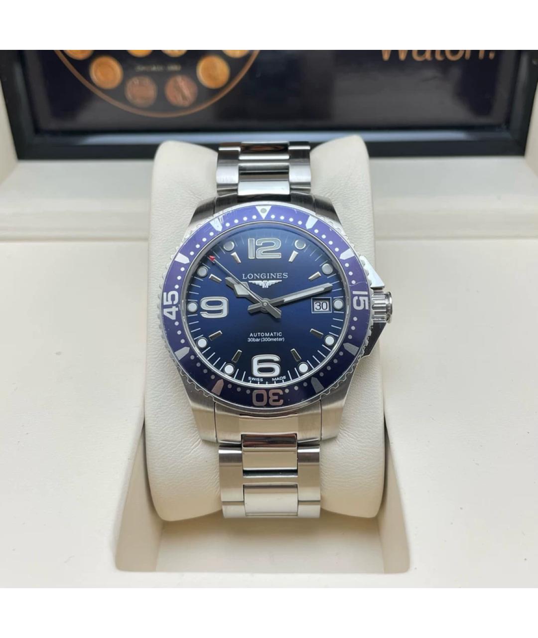 LONGINES Синие металлические часы, фото 9