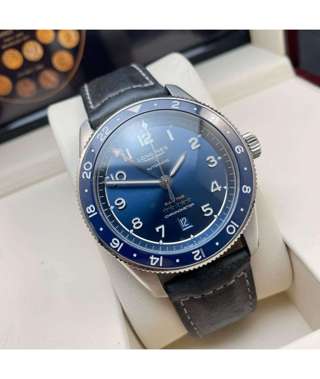 LONGINES Синие металлические часы, фото 9