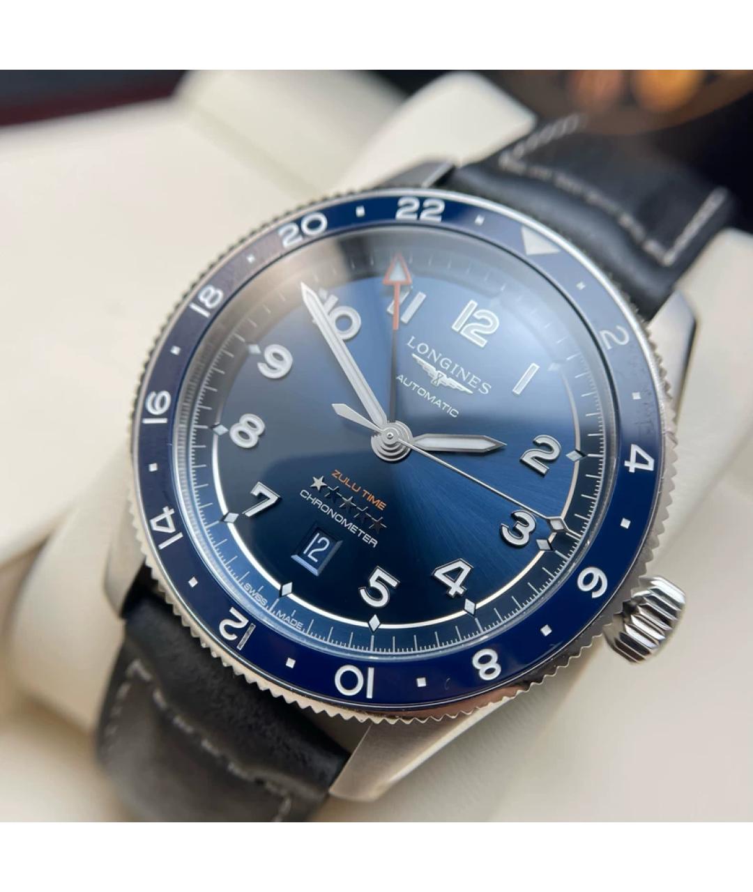 LONGINES Синие металлические часы, фото 2