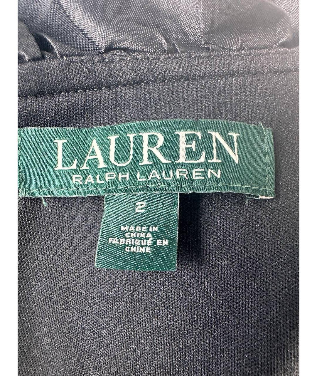 RALPH LAUREN Черное полиэстеровое коктейльное платье, фото 4