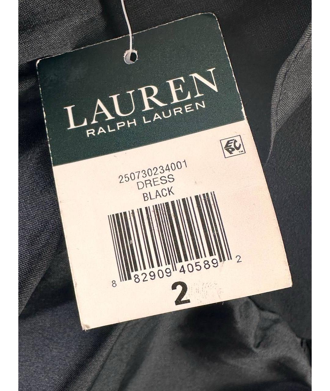 RALPH LAUREN Черное полиэстеровое коктейльное платье, фото 7