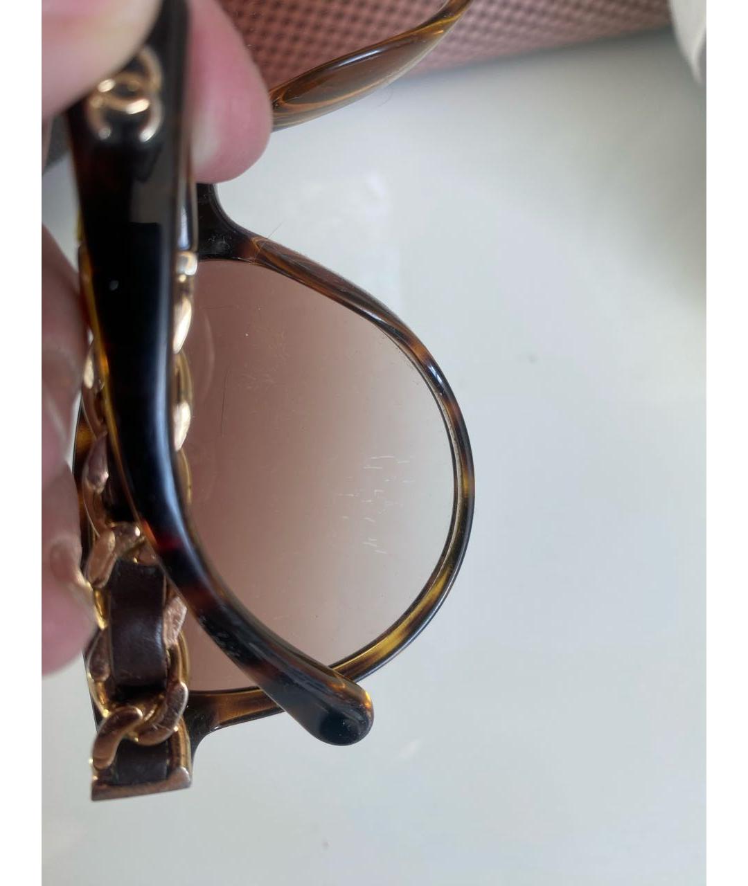 CHANEL Коричневые пластиковые солнцезащитные очки, фото 3
