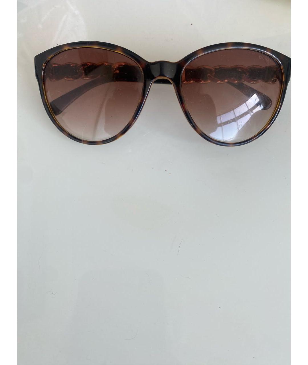 CHANEL Коричневые пластиковые солнцезащитные очки, фото 2