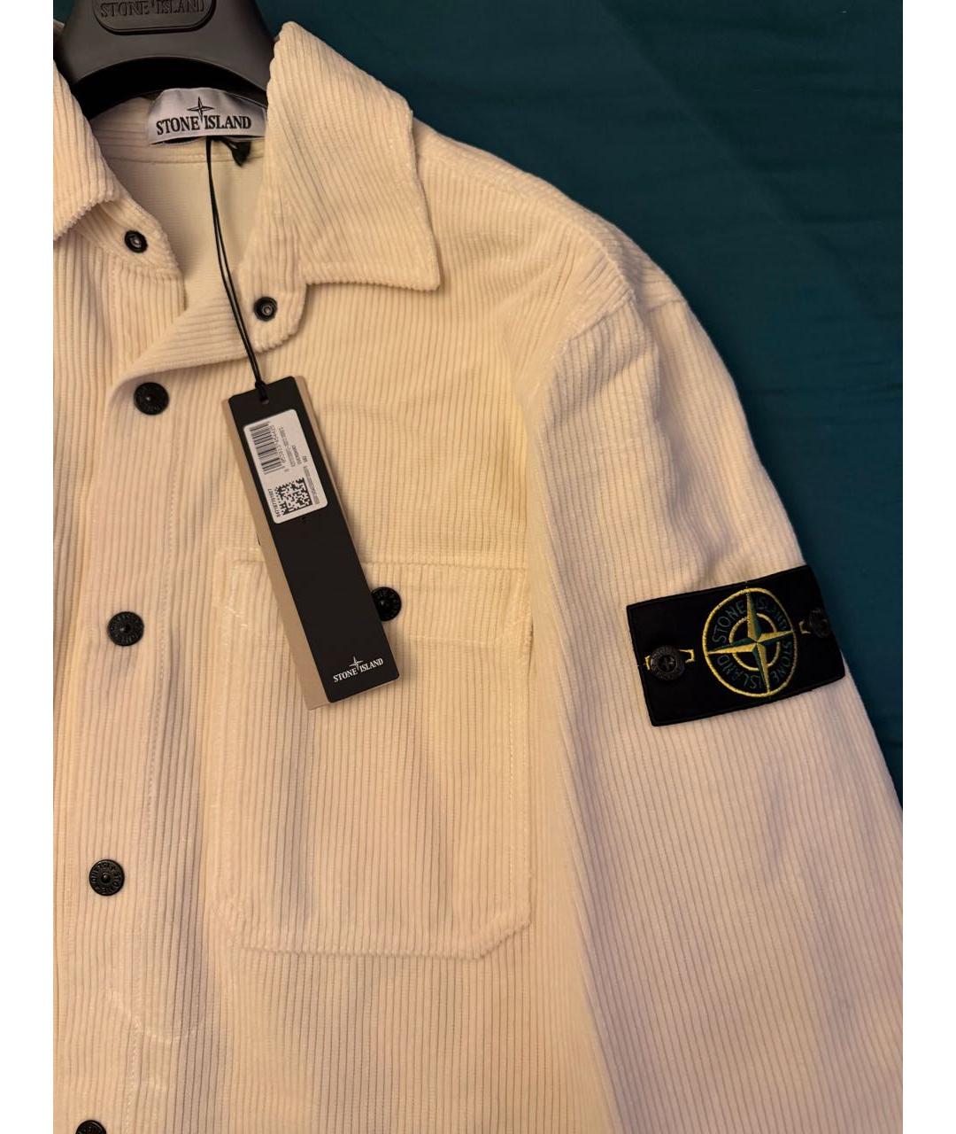 STONE ISLAND Бежевая хлопковая рубашка, фото 7