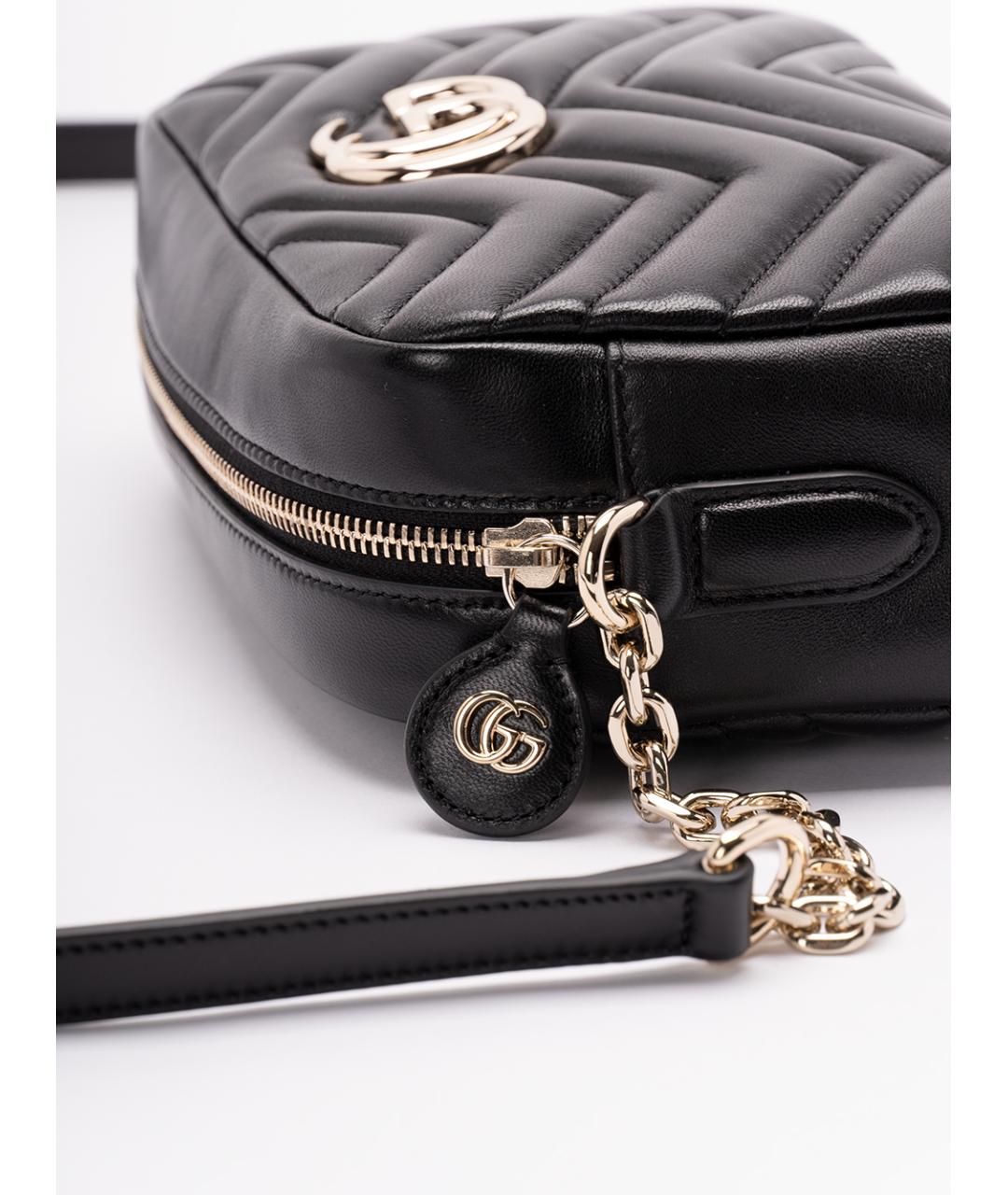 GUCCI Черная кожаная сумка через плечо, фото 4