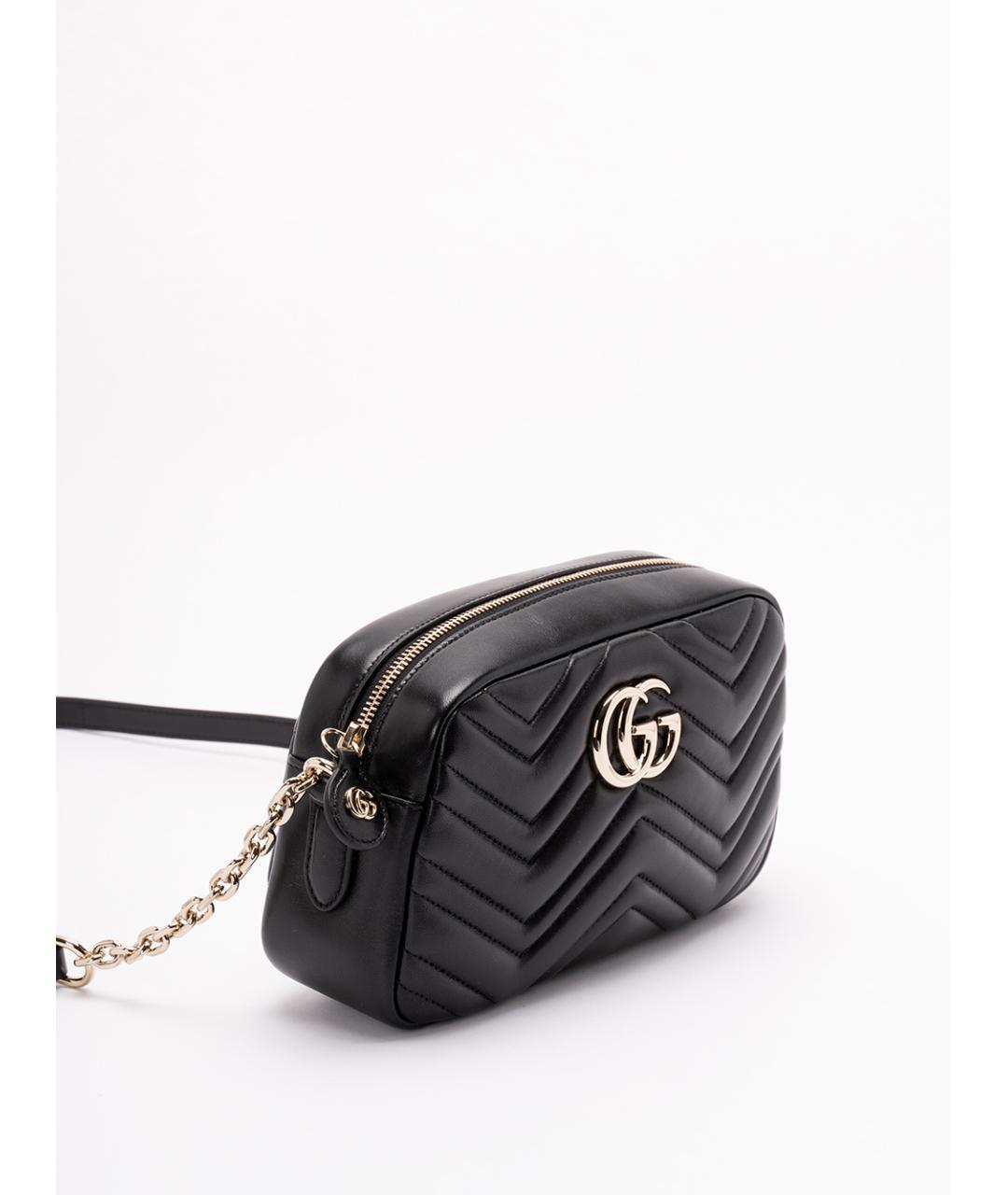 GUCCI Черная кожаная сумка через плечо, фото 3