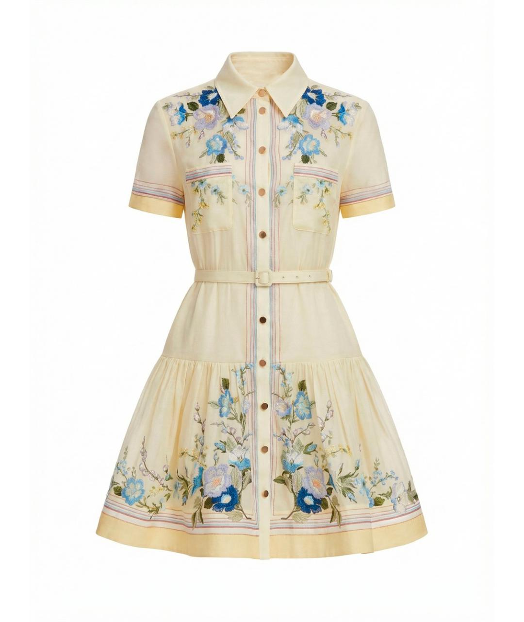 SELF-PORTRAIT Мульти хлопковое повседневное платье, фото 1