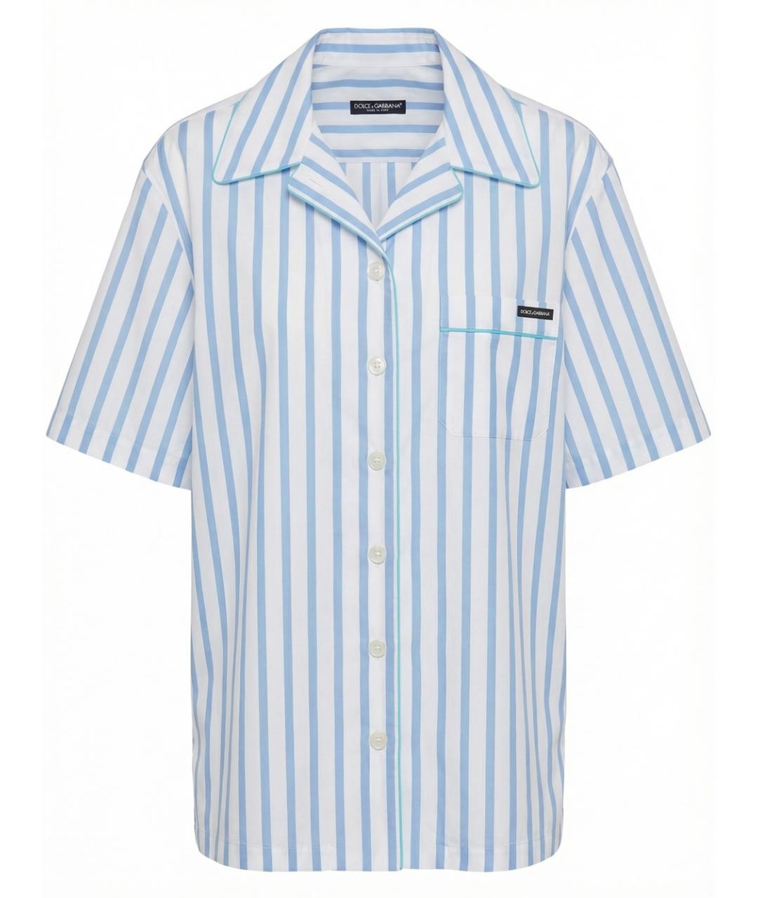 DOLCE&GABBANA Голубая хлопковая рубашка, фото 1